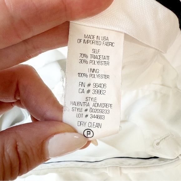 Theory Women’s Halientra Wide Leg Chino Pants Crop White 8 - Picture 6 of 6